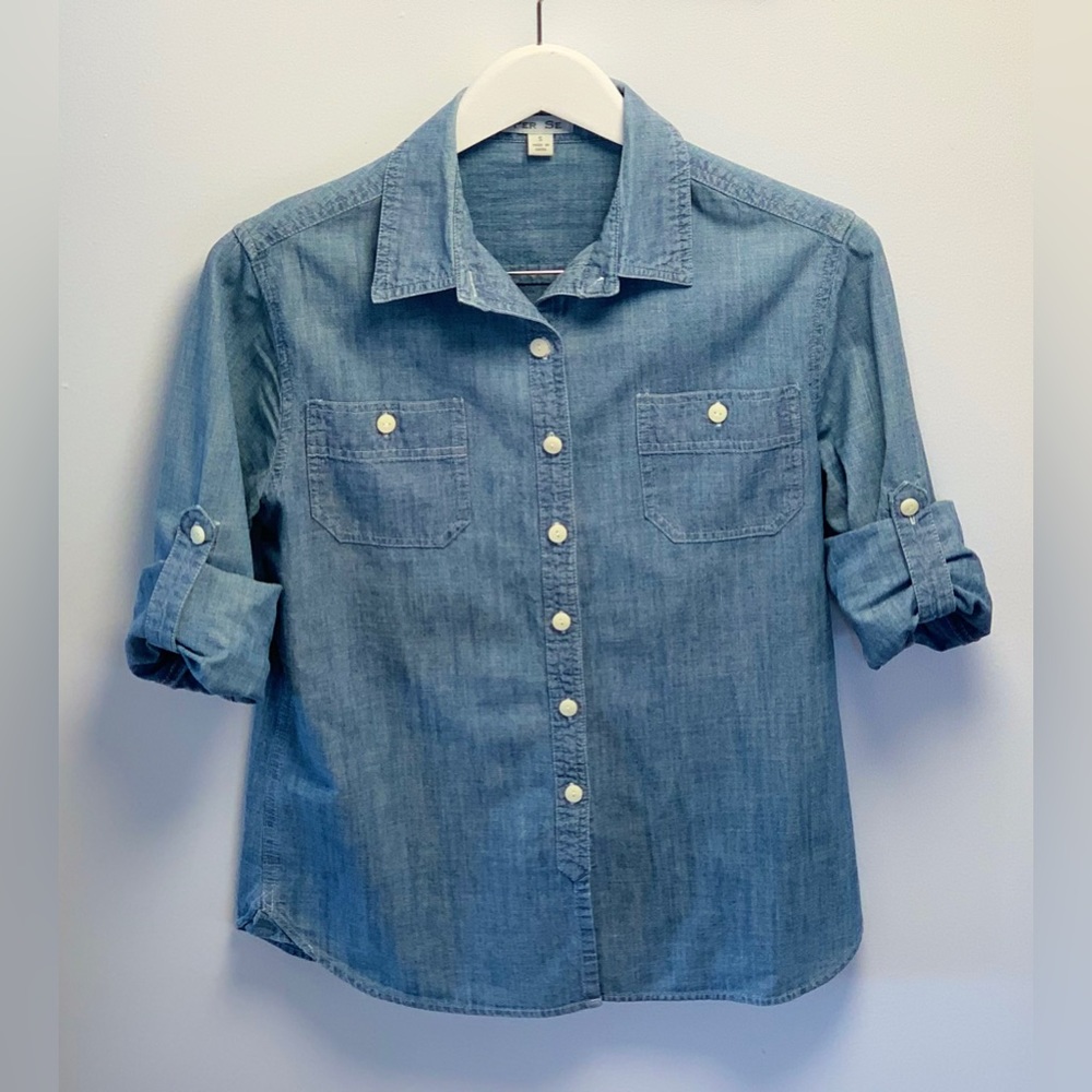 Per Se Button Down Jean Shirt